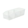 thumbnail image 2 of Plastic Storage Bin with Adjustable Dividers, Clear Polypropylene Organizer Box 34.5x12x8.7cm, Odor-blocking & Easy-grip Handles for Kitchen Pantry Refrigerator Cabinet Organization, 2 of 6