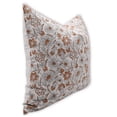 thumbnail image 2 of Fabdivine Block Print Throw Pillow Cover, 18x18 Inch Pure Linen Decorative Cushion Cover, Floral Print Boho Design Orange Pillow Cover for Sofa and Couch, 2 of 5