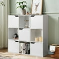 thumbnail image 6 of Gymax 9 Cube Bookcase Cabinet Wood Bookcase Storage Shelves Room Divider Organization, 6 of 10