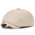 thumbnail image 2 of SERTG Men's Classic Octagonal Cap French Wool Beret Hat Stylish Soft Solid Color Painter's Hat Flat Cap(Khaki,Free Size), 2 of 7