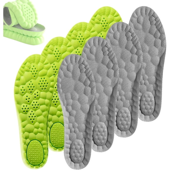 Insoles for Men Women，4D Memory Foam Arch Support InsertsPickleball Insoles for Women Men, 4D Cloud Comfort Breathable Cushion Memory Foam Shoe Inserts Pickle Ball ，Fits All Shoe Types