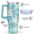 thumbnail image 3 of 40 oz Cute Sea turtle Tumbler with Handl Straw, Stainless Steel Insulated Cup with Lid and Straw, Travel Mug,Gifts for Women, 3 of 6