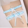thumbnail image 3 of Wedding Garter for Bride Stretch Prom Garters Bridal Leg Garter Set, Light Blue, 3 of 5