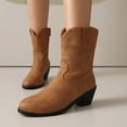thumbnail image 2 of Women's Cowboy Cowgirl Western Boots Embroidered Stitched Ankle Boots Chunky Heel Fashion Short Booties, 2 of 9