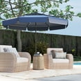 thumbnail image 1 of Costway 10 FT Solar Patio Umbrella with 32 LED Lights 3-Tier Vented Top & Ruffles Blue, 1 of 10