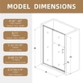 thumbnail image 3 of Pivot Shower Door, 56-60" W X 71" H Swing Glass Shower Door With 1/4"(6mm) Clear SGCC Tempered Glass, Magnetic Closing, Matte Black, 3 of 9