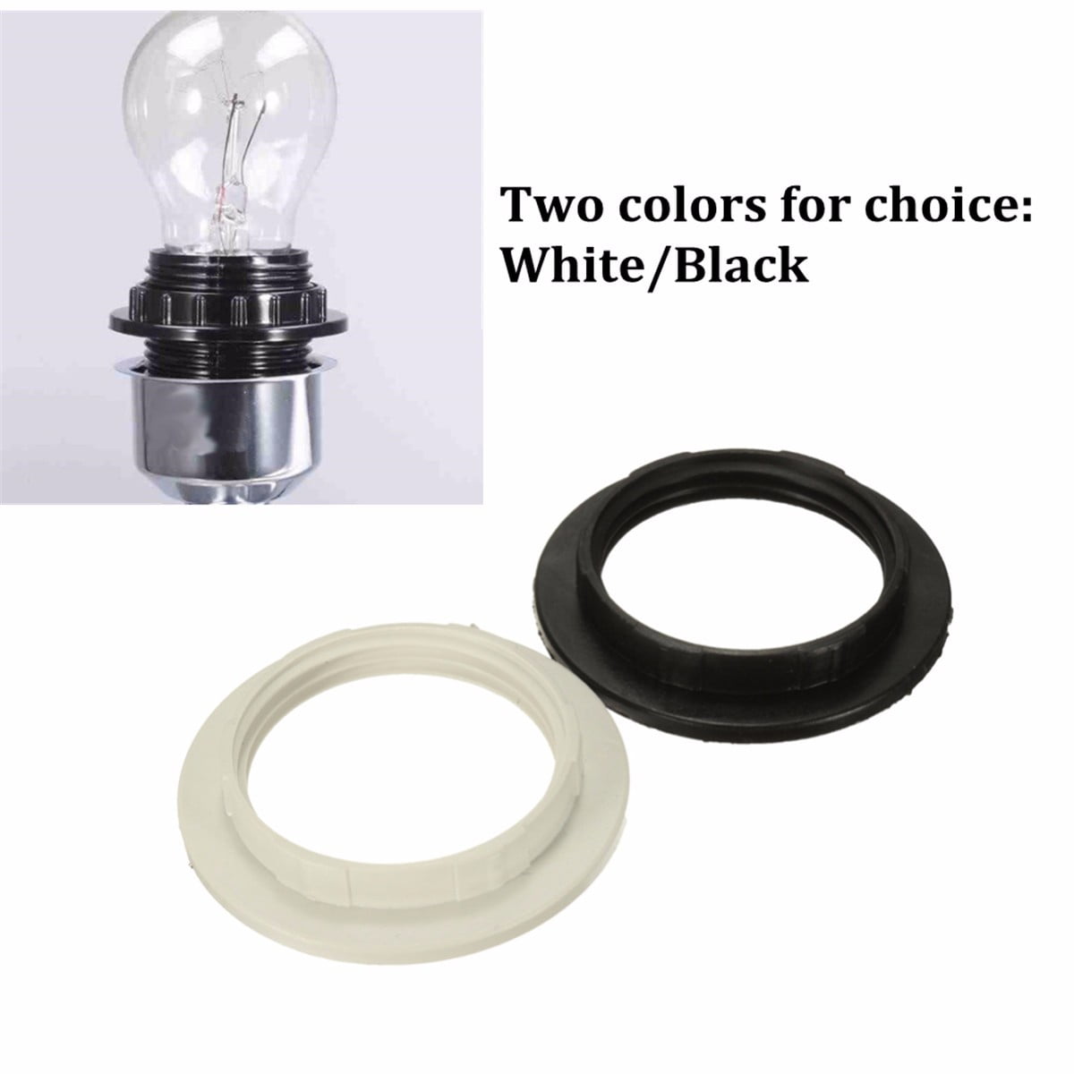 Black White E27 Lampshade Light Shade Collar Ring Adaptor Lamp Bulb Holder Canada Black White E27 Lampshade Light, How To Install Lamp Shade Holder