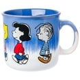 thumbnail image 1 of Silver Buffalo Peanuts con Linus, Lucy, Sally, Charlie Brown, Snoopy y Woodstock Taza de cerámica esmaltada reactiva, 20 onzas, 1 of 6