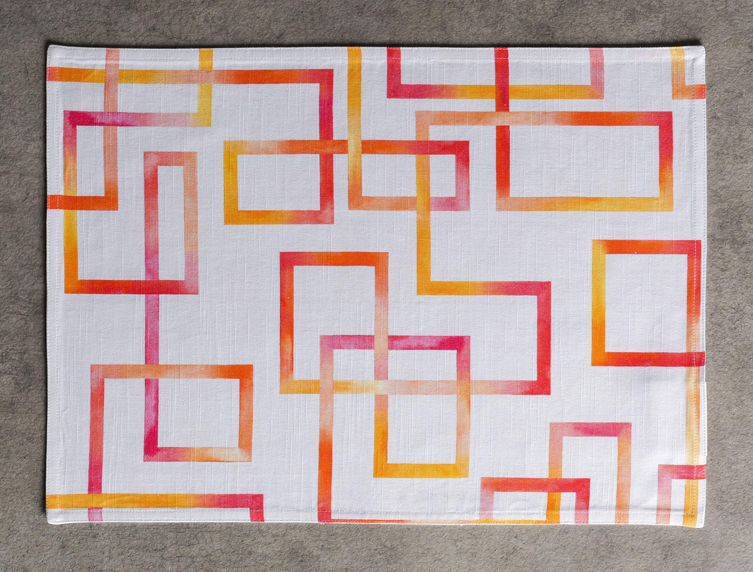 Maison d' Hermine Summer Maze 100% Cotton Set of 4 Placemats for Dining Table | Kitchen | Wedding | Everyday Use | Dinner Parties | Spring/Summer (13 Inch by 19 Inch)