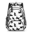 thumbnail image 2 of Black Cat Silhouette White Pattern Cute School Backpack Bag with Padded Back and Adjustable Shoulder Straps 16.9 X 12.6 X 5.9 Inches, 2 of 5