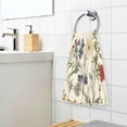 thumbnail image 3 of Yayeee 2 Pack Hand Towels for Bathroom 100% Cotton 16" x 28" Soft Absorbent Kitchen Towel, Beige Floral, 3 of 7