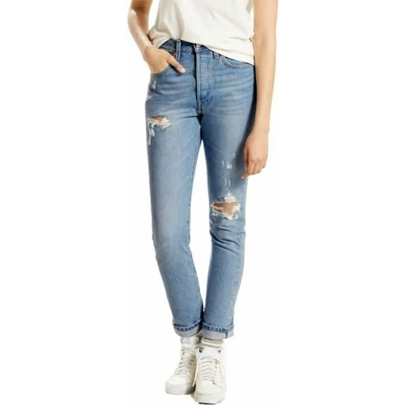 Levi's Women's 501 Girlfriend High-Rise Slim-Leg Raw Denim Jeans