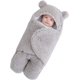thumbnail image 3 of Manta de Felpa para bebé, para recién Nacidos, Linda Manta de recepción, Suave con Capucha, Saco de Dormir para niñas de 0 a 6 Meses, Color Gris, 3 of 3