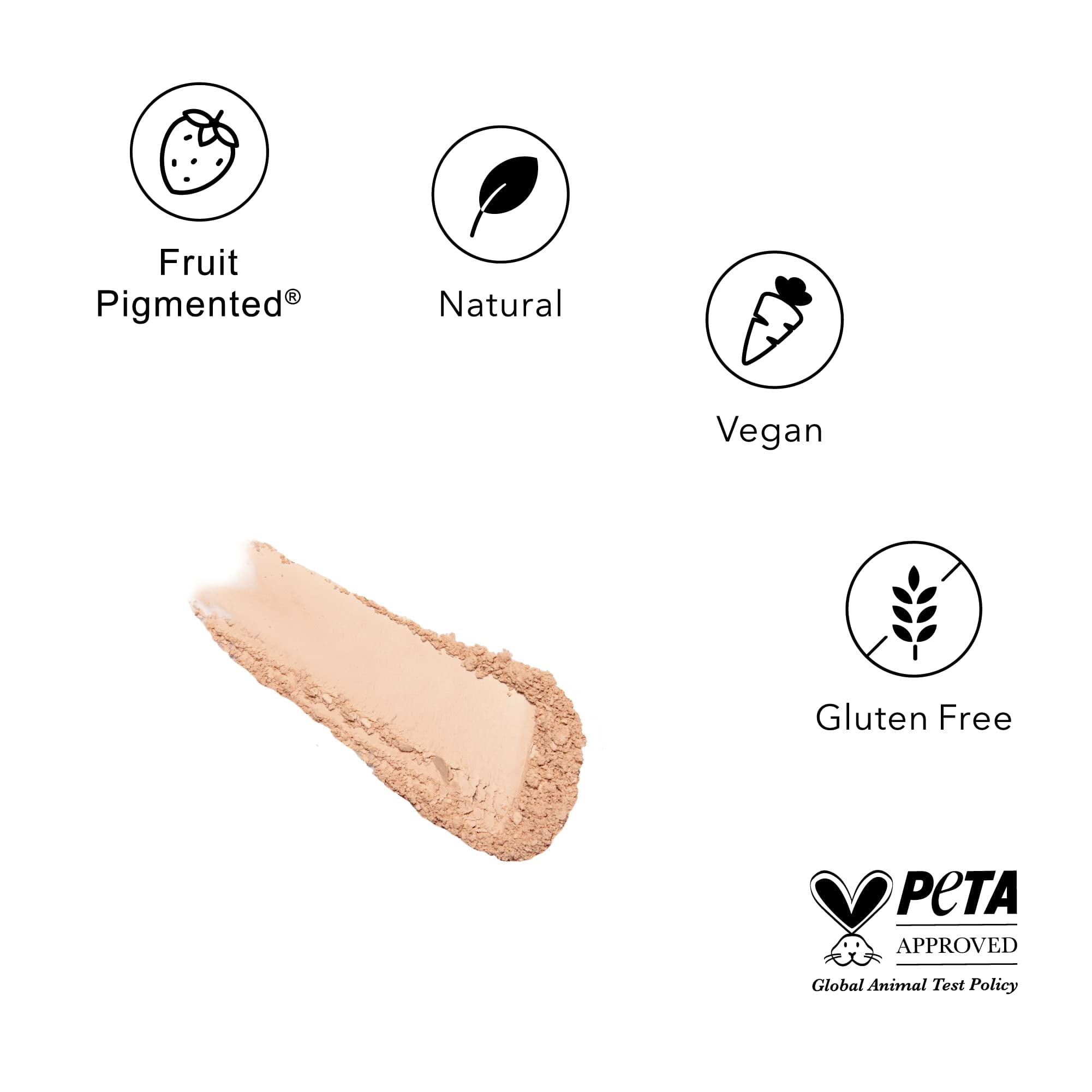 100% PURE Powder Foundation Matte Finish Face Makeup - Oil Absorbing Pressed Poreless Concealer - Vegan Fruit Pigmented Creme Color (Fair Shade w/Yellow Undertones) - 0.32 Oz