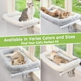 thumbnail image 5 of Cat Window Sill Perch with Large Bolster, Easy to Adjust & Assemble Cat Window Seat for Windowsill & Bedside, Pet Hammock Bed for Large Cats and Kittens (White, M), 5 of 5