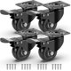 thumbnail image 1 of Ruedas de carro giratorias Ruedas silenciosas Ruedas de carro de goma - Ruedas negras 4 piezas,11 Feliz Sencillez, 1 of 5
