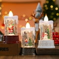 thumbnail image 4 of Christmas Flameless Candles LED Battery Operated Candles Lighted Flickering Xmas Tree Snowman SnowGlobe for Home Holiday Party Christmas Decor, 4 of 5