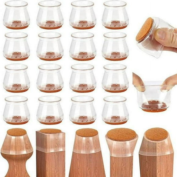 20pcs Silicone Chair Leg Floor Protector, Chair Floor Protector, Hardwood Floor Rubber Chair Leg Protector, Wood Floor Chair Leg Cover (Clear, Medium)