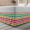 thumbnail image 1 of Colorful Bed Skirt, Computer Graphics of Vibrant Wavy Motifs and Swift Streaks Surreal Abstract Art, Elastic Bedskirt Dust Ruffle Wrap Around for Bedding Decor, 4 Sizes, Multicolor, by Ambesonne, 1 of 2