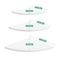thumbnail image 5 of Corner Floating Shelves, Wall-Mounted White Floating Wood Radial Shelf Set of 3 Contoured Shelving Storage Rack Bookshelves Organizer Home Office for Kitchen, Bedroom, Bathroom, Living, 5 of 10