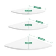 3Pcs Corner Shelves, White Wall Mount Floating Storage Shelf for Bedroom Living Room Bathroom, Float Corner Display Shelf