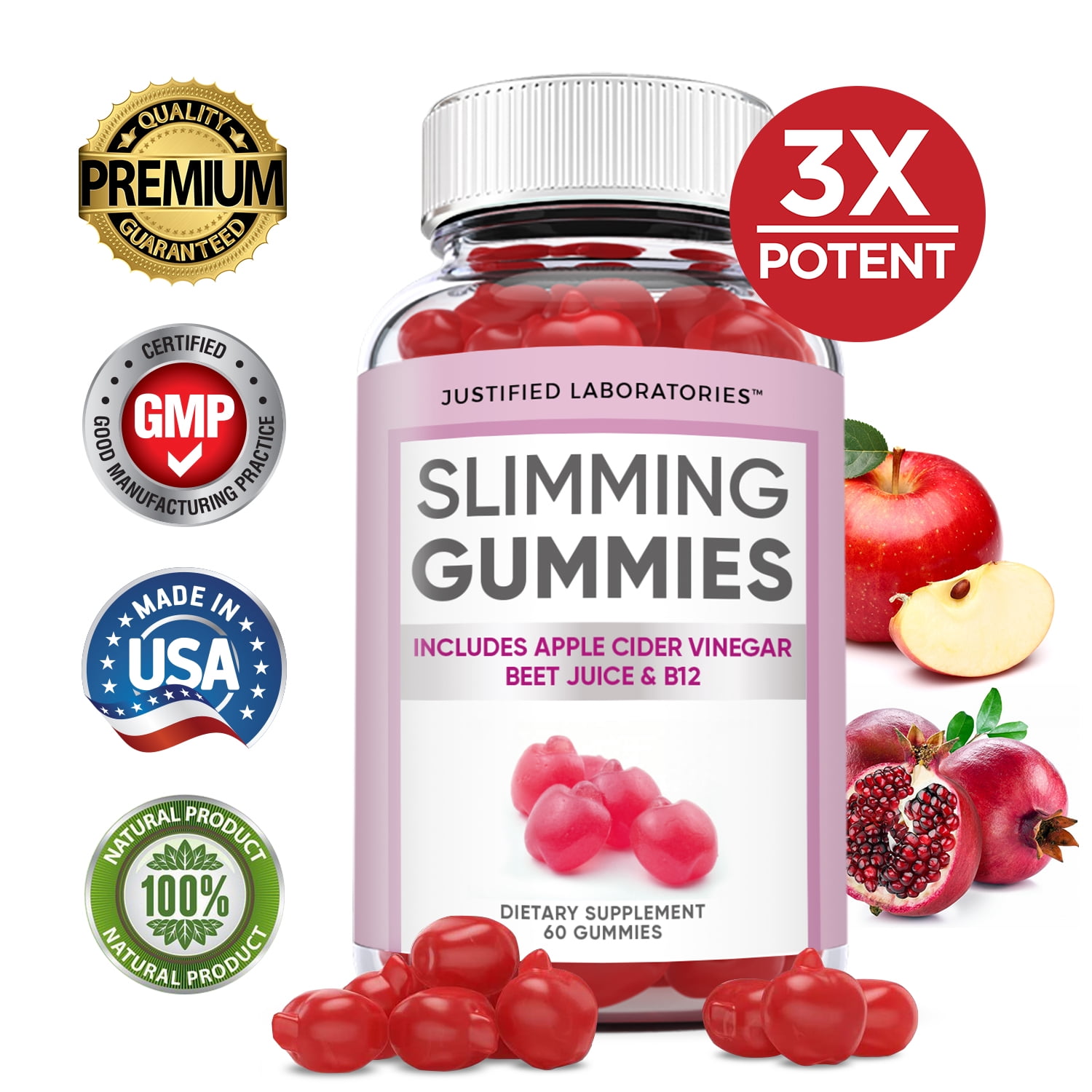 Slimming Gummies Keto ACV Gummies 1000MG Dietary Supplement 60 Gummys