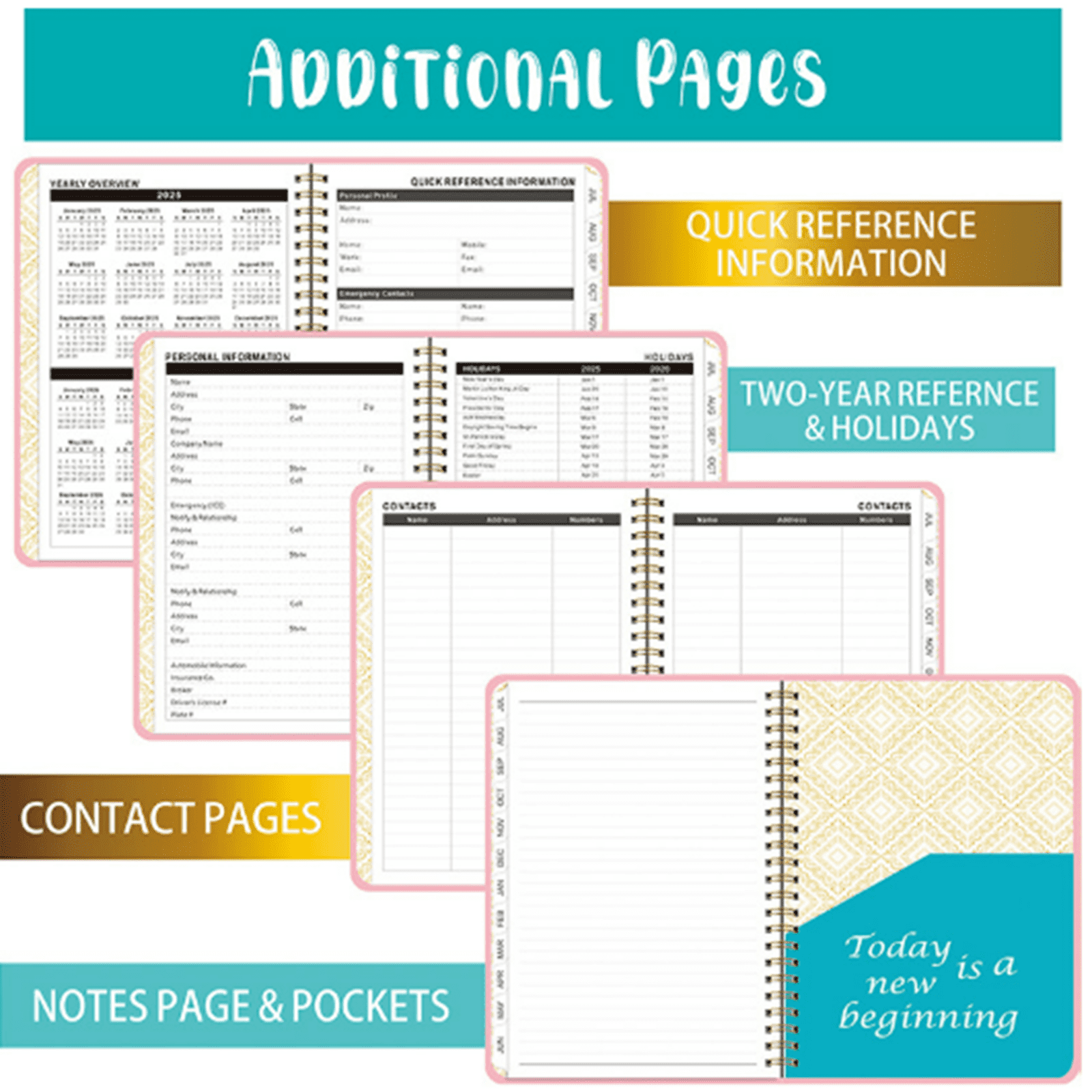 Bxaolu Planner 2026, Weekly and Monthly Calendar Planner Book with Tabs, Spiral Schedule Agenda A5 Notebook for Office, Work(Green)