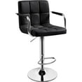 thumbnail image 2 of Yaheetech PU Leather Swivel Bar Stool with Tufted Backrest and Padded Armrests, Black, 2 of 8