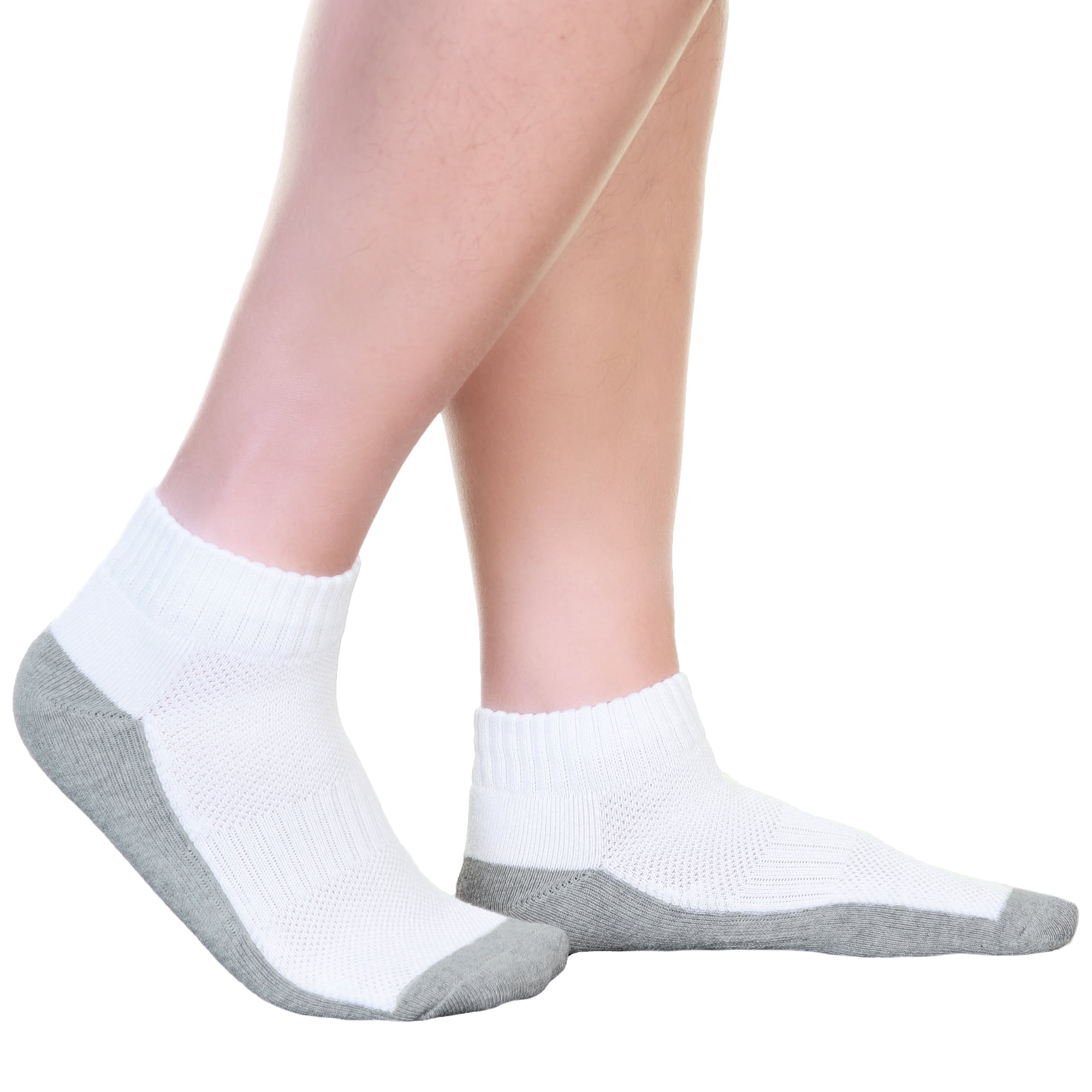 Swan Ankle Men's Socks with Arch Support and Cushioned Soles (12-Pairs)