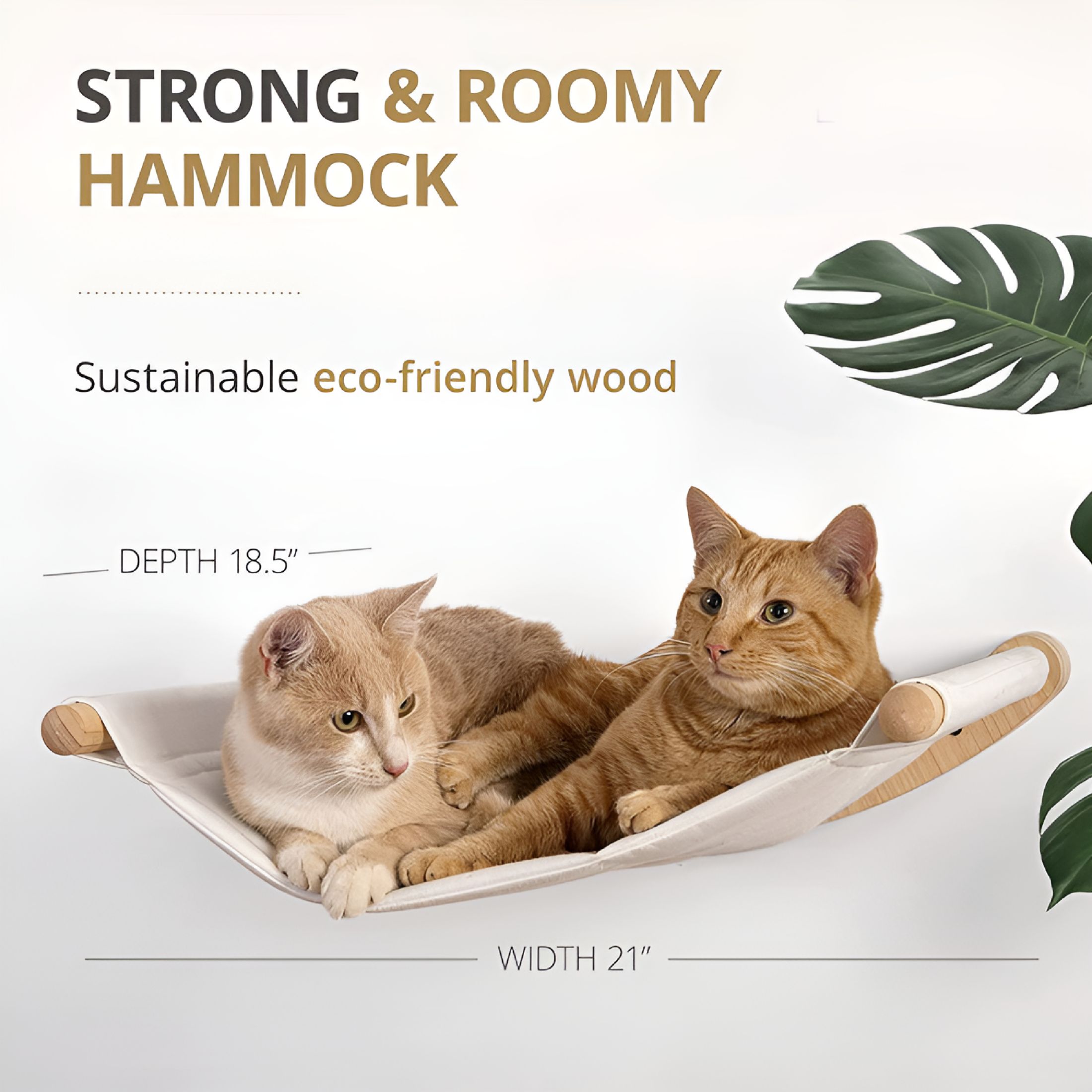 XIBUFE 2026 New Cat Hammock Wall Mounted Wooden Kitten Hanging Bed Pet Furniture Perches for Wall,Window,Room,Apartment,Indoor,Small Cats,Kittens