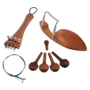 4/4 Violin Jujube Wood Fine-Tuning Chin Rest Strings Tail Nail Tail Rope Drawplates Knob for Violin Parts DIY