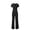 Black, variant on Women'S Mesh See Through Jumpsuit with Long Sleeves and Glitter Accents