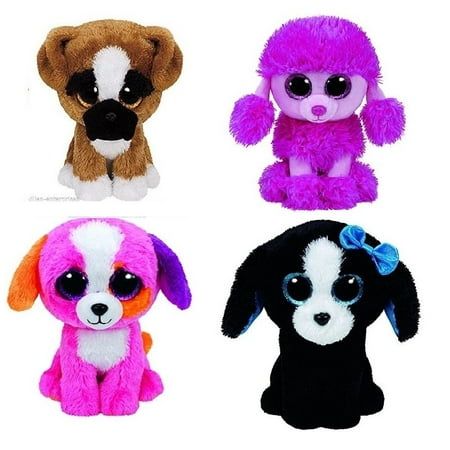 Ty Brutus Patsey Precious Tracey Dogs Set of 4 Beanie Boos Stuffed Animal Plush Toy