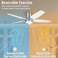 thumbnail image 3 of Vagizm Ventilador de Techo Empotrado de 52 Pulgadas con Luz - Ventilador de Techo de 5 Aspas para Sala de Estar y Recámara - 5000 CFM - Motor CC Silencioso - Función Reversible - Tono Madera Clara, 3 of 8