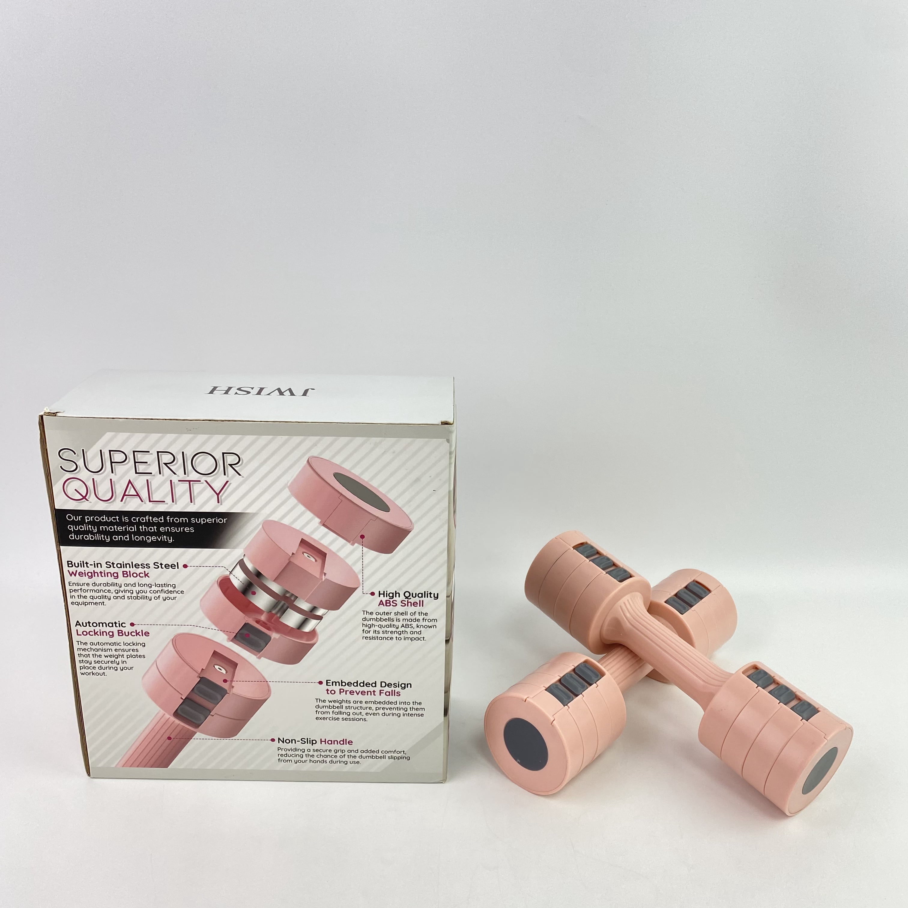 JWISH Adjustable dumbbell set, 2 4-in-1 free weight dumbbell sets, suitable for women to use at home