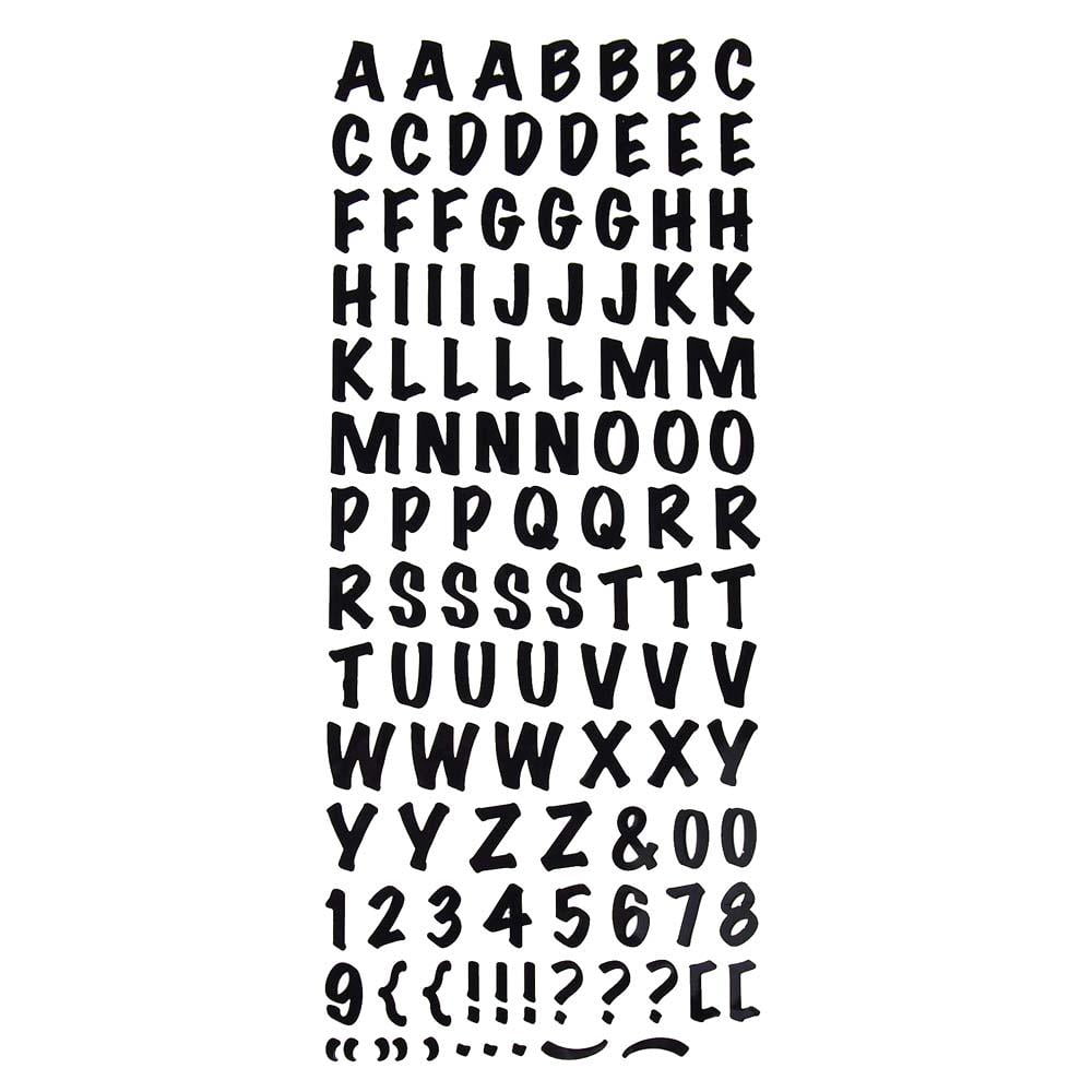 Wiggle Alphabet Slim Sticker, 03 Black