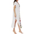 thumbnail image 4 of Luxalzxs Bikini Cover Up Dress for Women Sexy V-Neck Flowy Crochet Floral Patchwork Bathing Suit Cover Ups Long Dress Beach Kaftan Coverups, 4 of 5
