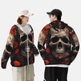 thumbnail image 3 of KLL Vintage Butterfly Flower Skull Print Men's Women’s UPF 50+ Sun Protection Outdoor Hoodie Jacket Long Sleeve Fishing Hiking Performance Shirt-Medium, 3 of 6