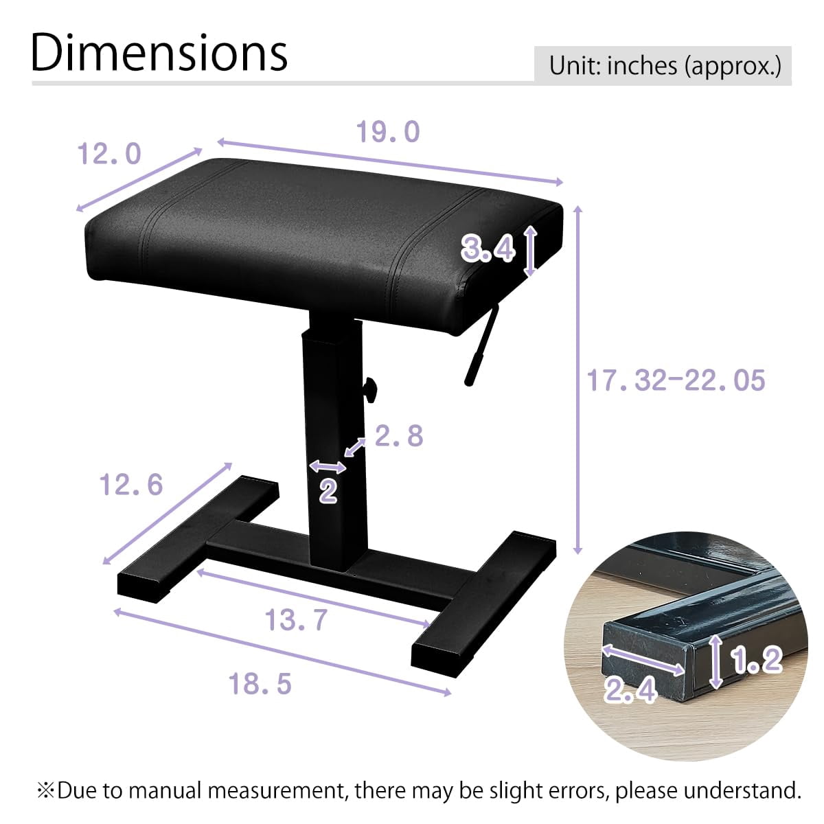 Height Adjustable Piano Bench 19.3" X 12.2" Seat Hydraulic Lifting Keyboard Pu Leather Chair Heavy Duty Stool With High-density Sponge Alloy Base (black  Smooth)