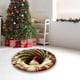 thumbnail image 3 of Alfombra navideña circular pequeña de 40 x 40 cm | Diseño de Papá Noel acolchado y gnomo | Alfombra navideña duradera, antideslizante y lavable | Decoración festiva para entrada, sala de estar y, 3 of 6