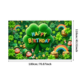 thumbnail image 5 of Yatrandify Green Shamrock Happy Birthday Banner with Rainbow Decoration for St Patrick's Day Celebration Party Photo Background, 5 of 8