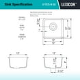 thumbnail image 2 of 15" x 15" Quartz Kitchen Sink, Single Bowl Sink, Drop-in Sink, Undermount Sink, Granite Kitchen Sink, Galaxy White Kitchen Sink, Lexicon Platinum LP-1515-W-SO, 2 of 9