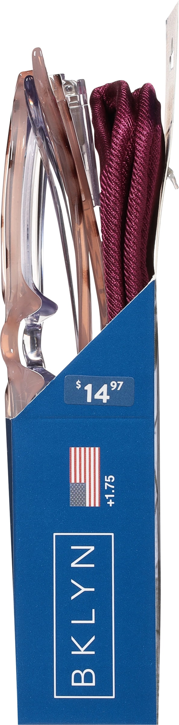 Bklyn, Marcy +1.75, Adult, Womens, Plastic Reading Glasses & Pouches Value Pack , 2 Ea