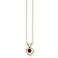 thumbnail image 1 of 14K Yellow Gold Madi K 3mm Garnet Heart Birthstone Necklace 15 Inch, 1 of 4