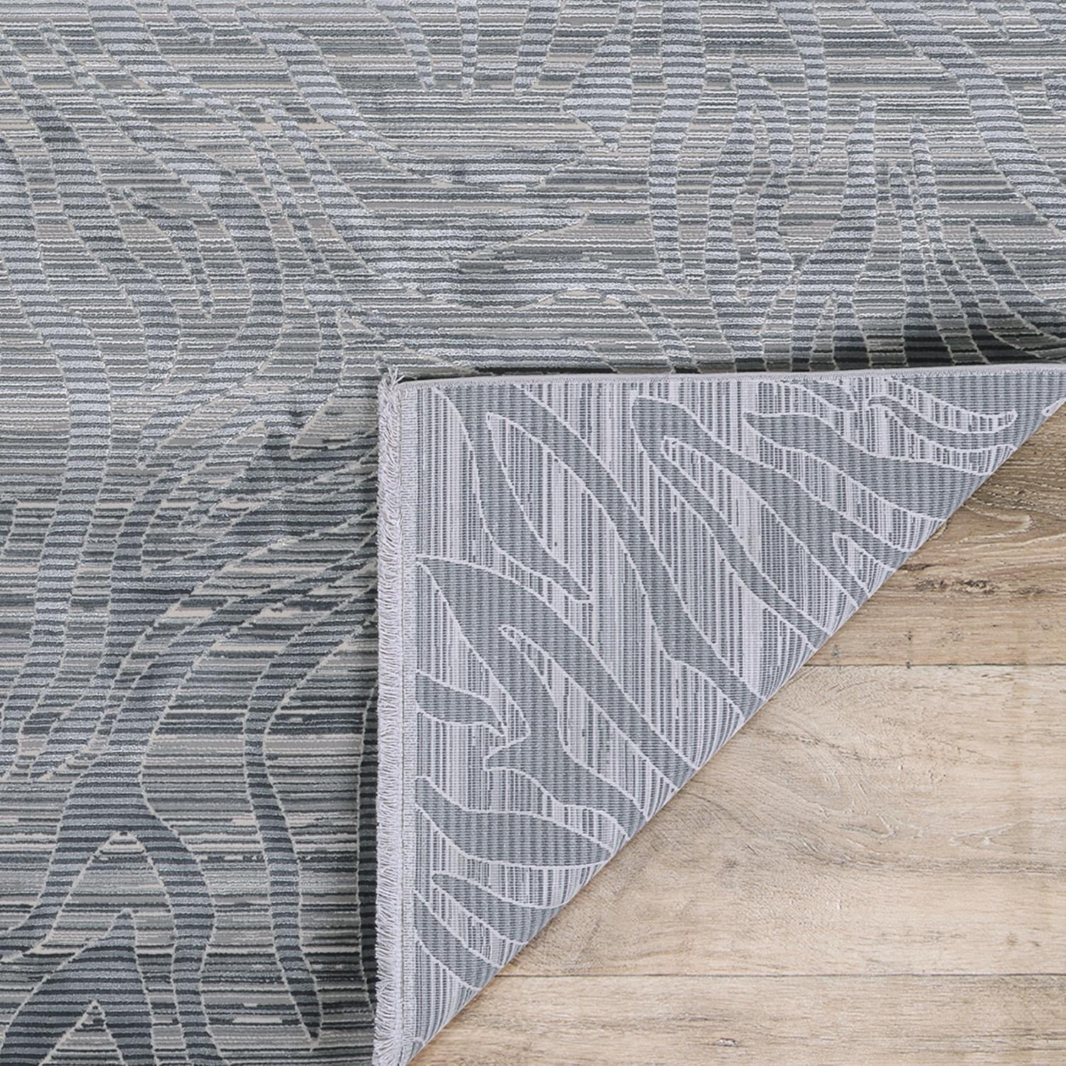 Couristan Siena Serpentine 2'7" x 7'2" Steel-Ivory Runner Rug