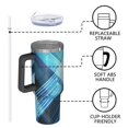 thumbnail image 4 of 40oz Tumbler with Handle and Straw, Vacuum Insulated Stainless Steel Travel Mug, Fits Car Cup Holder, Abstract Colorful Print, 4 of 6