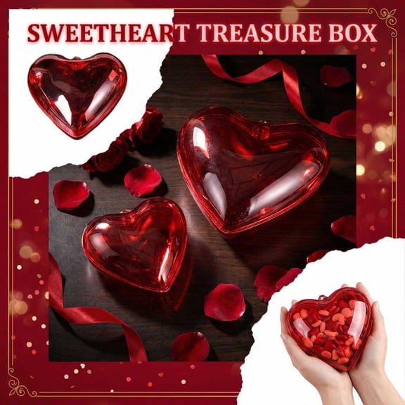 Heart Shaped Candy Boxes, Clear Plastic Gift Boxes for Wedding Birthday Bridal Shower Party Favors, Transparent Treat Holders