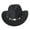 Black, variant on LZLER Western Cowboy Hat for Men Women Felt Wide Brim Cowgirl Hat with Strap