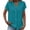 Blue, variant on Women Blouse Ndbuld Women's Fashionable V-neck Button-down Short-sleeved Shirt Top Black L