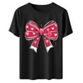 thumbnail image 5 of JSKUMAR Women's Valentines T-Shirt Cute Love Heart Graphic Tees Casual Short Sleeve Crew Neck Pullover Trendy Tops (Black-16,2XL), 5 of 6